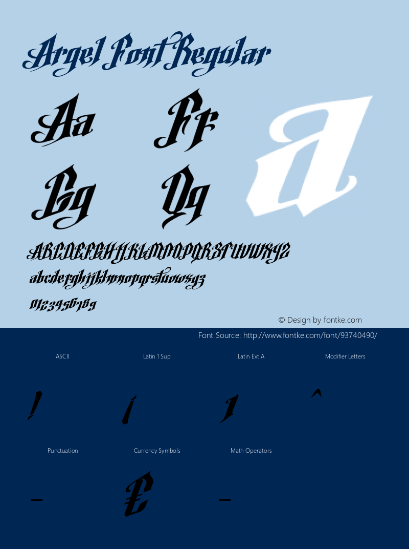 Argel Font Fontographer 4.7 1/23/11 FG4M­0000002045 Font Sample