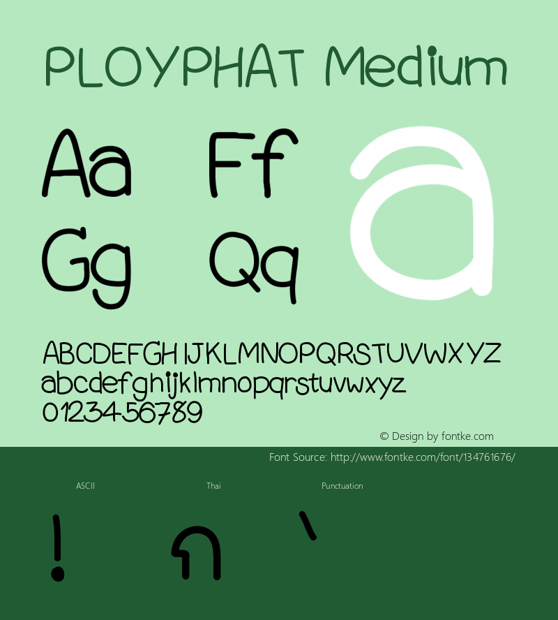 PLOYPHAT Version 001.000 Font Sample