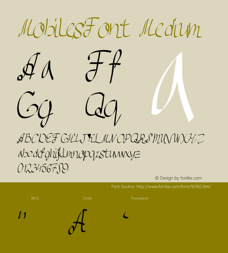 MobilesFont Medium Version 001.000 Font Sample