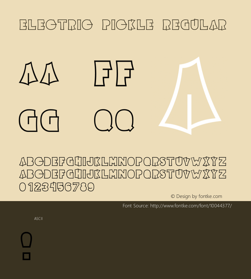 Electric Pickle Regular Version 1.00 Font Sample