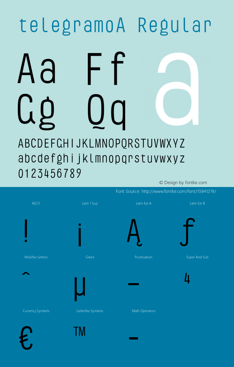 telegramoA Regular 1.000 Font Sample