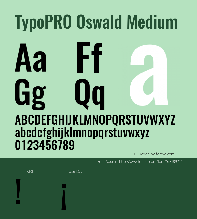 TypoPRO Oswald Medium 3.0; ttfautohint (v0.95) -l 8 -r 50 -G 200 -x 0 -w 