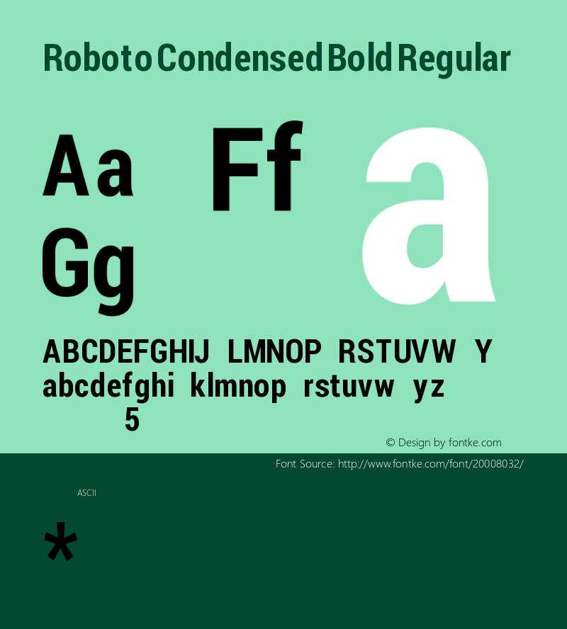 Roboto Condensed Bold Version 1.0 Extracted by ASV http://www.buraks.com/asv Font Sample