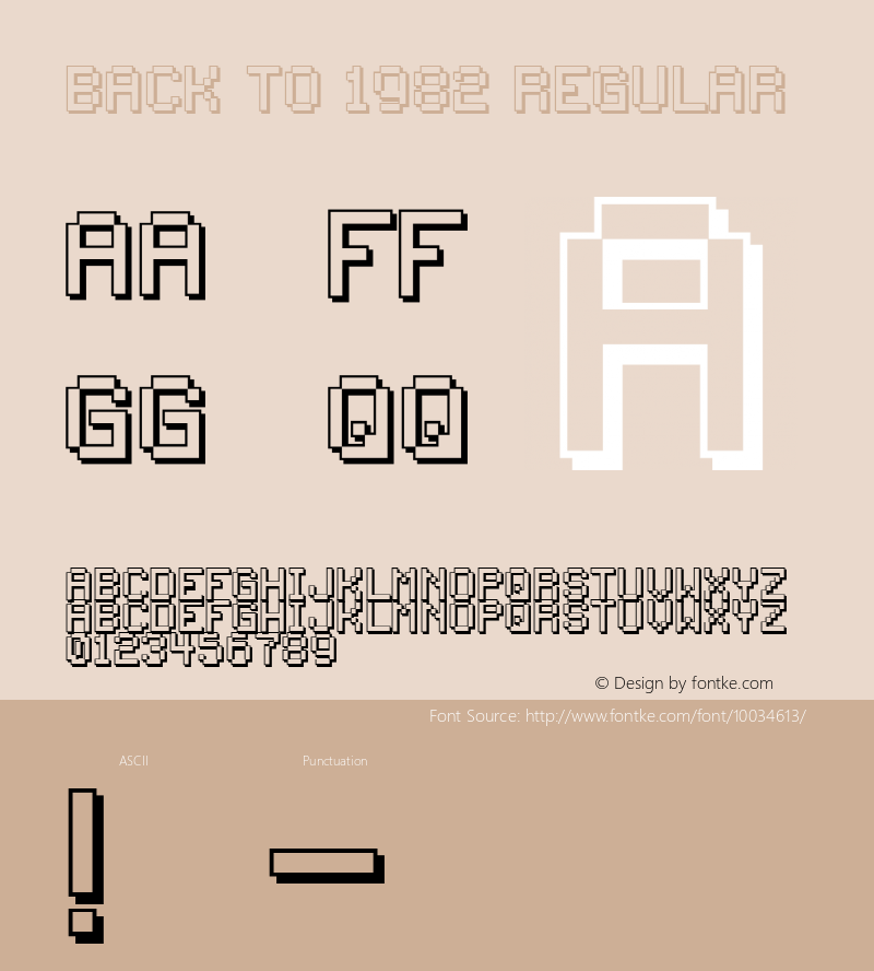 Back to 1982 Regular www.pizzadude.cjb.net Font Sample