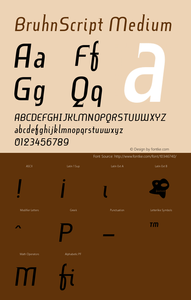 BruhnScript Medium 001.000 Font Sample