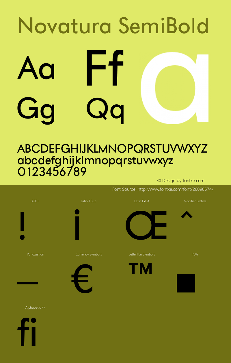 Novatura SemiBold Version 1.000;PS 001.001;hotconv 1.0.56 Font Sample