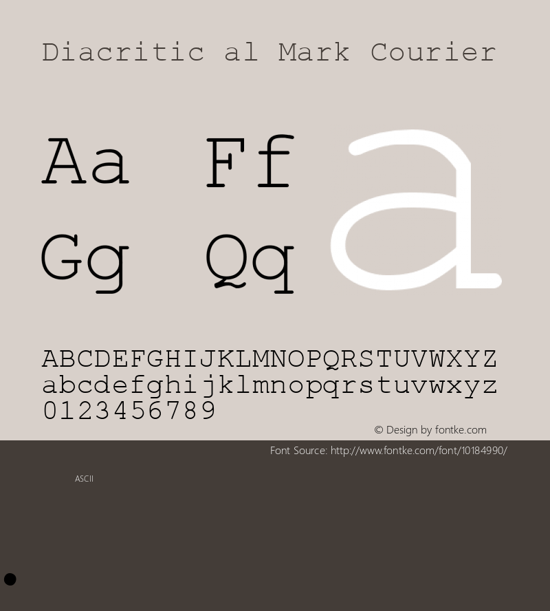 Diacritic al Mark Courier 1.0 Thu Dec 18 16:41:22 1997 Font Sample