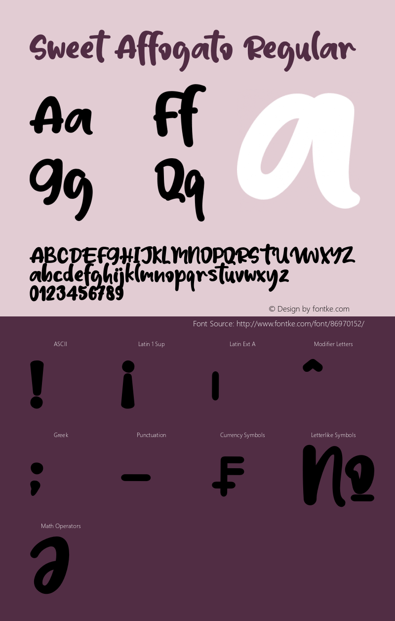 SweetAffogato Version 1.00;September 7, 2020;FontCreator 12.0.0.2567 64-bit Font Sample