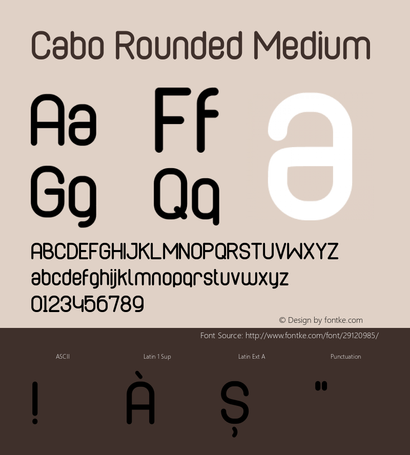 Cabo Rounded Medium Version 1.002;Fontself Maker 3.1.1 Font Sample