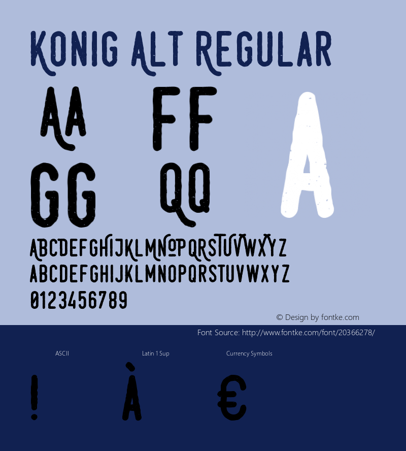 KonigAlt Version 1.000 2015 initial release Font Sample