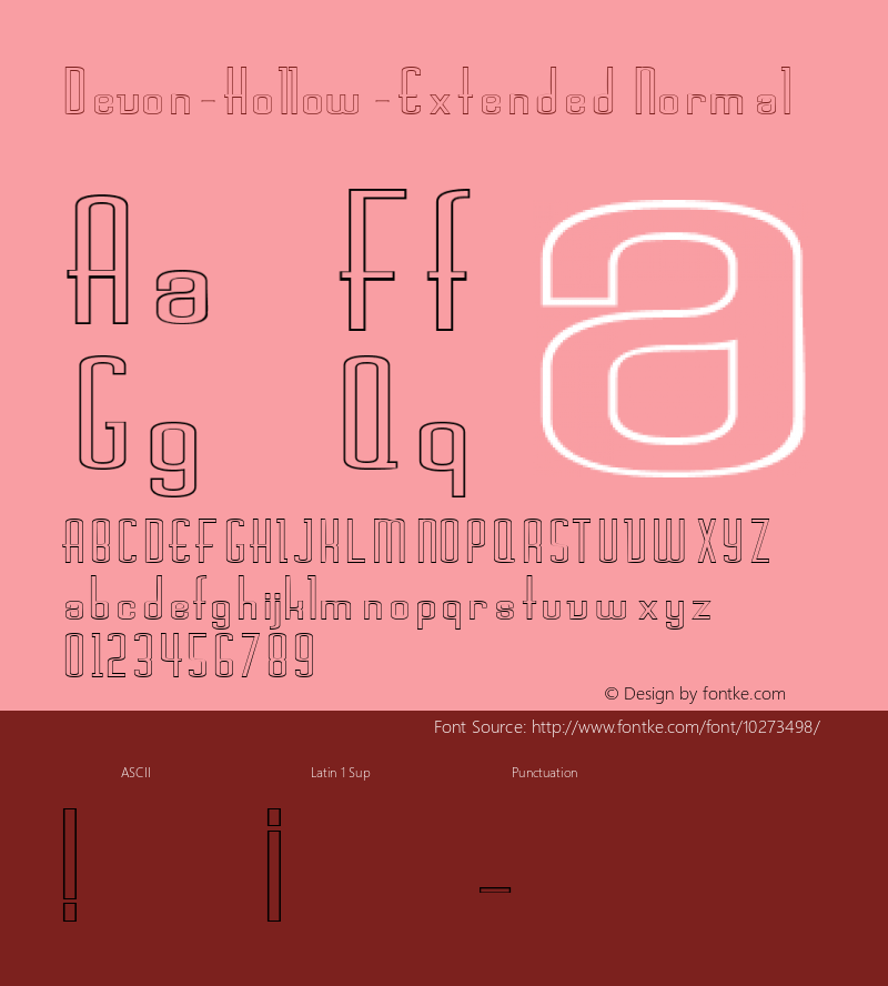 Devon-Hollow-Extended Normal 1.0/1995: 2.0/2001 Font Sample