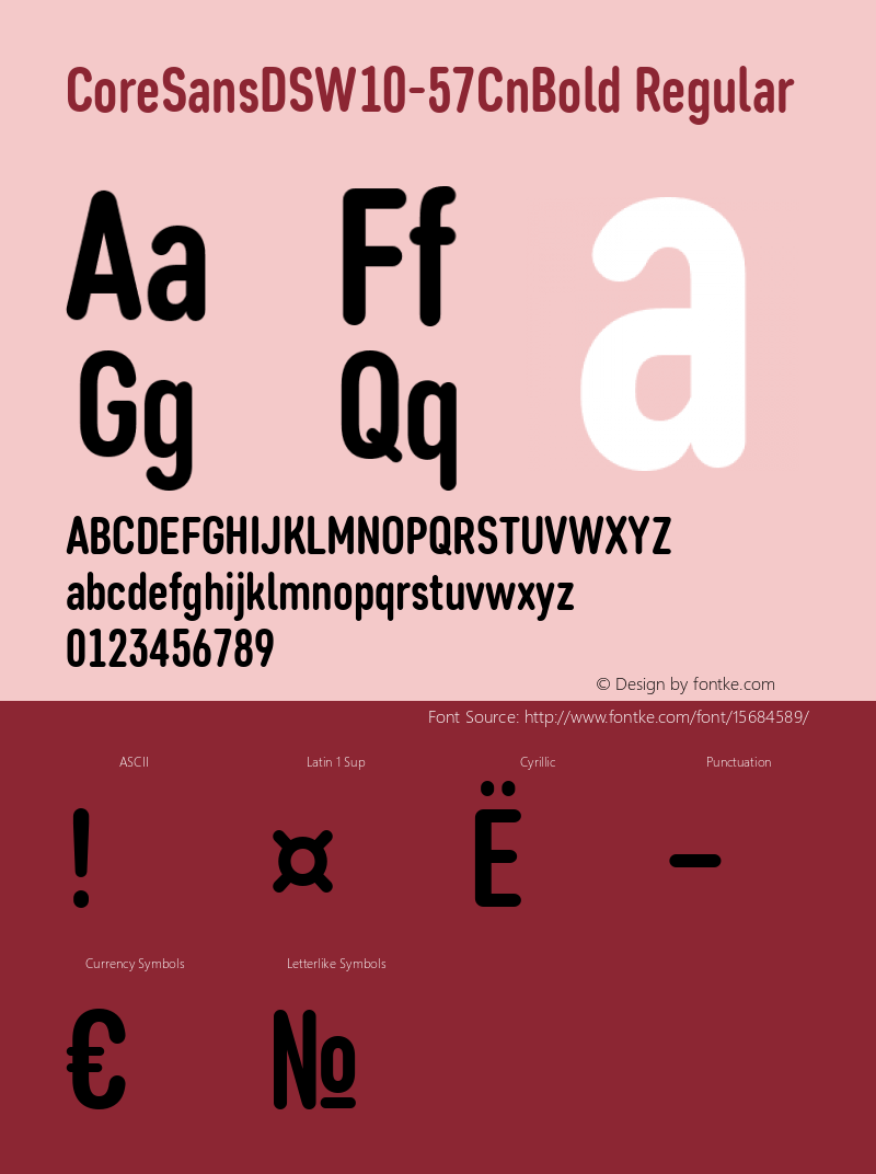 CoreSansDSW10-57CnBold Regular Version 1.10 Font Sample