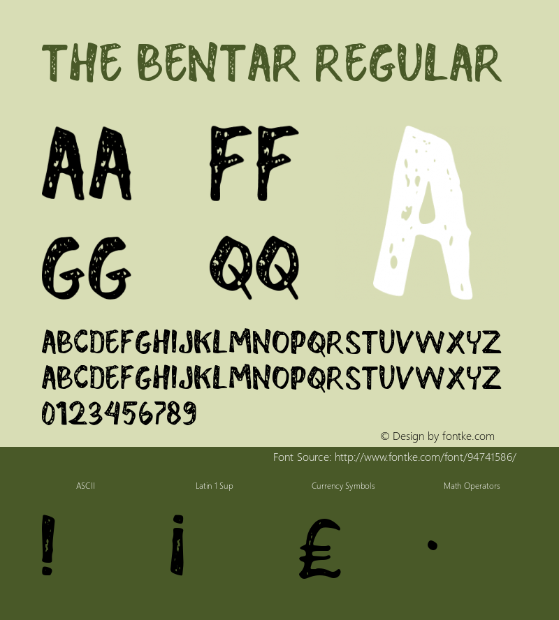 THE BENTAR Version 1.00;December 30, 2020;FontCreator 12.0.0.2525 64-bit Font Sample