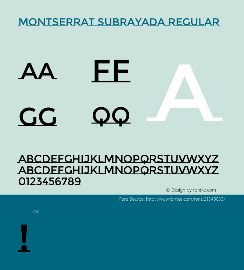 MontserratSubrayada Version 1.0 Font Sample