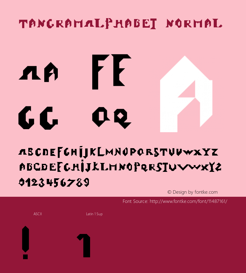 TangramAlphabet normal Version 001.001 Font Sample