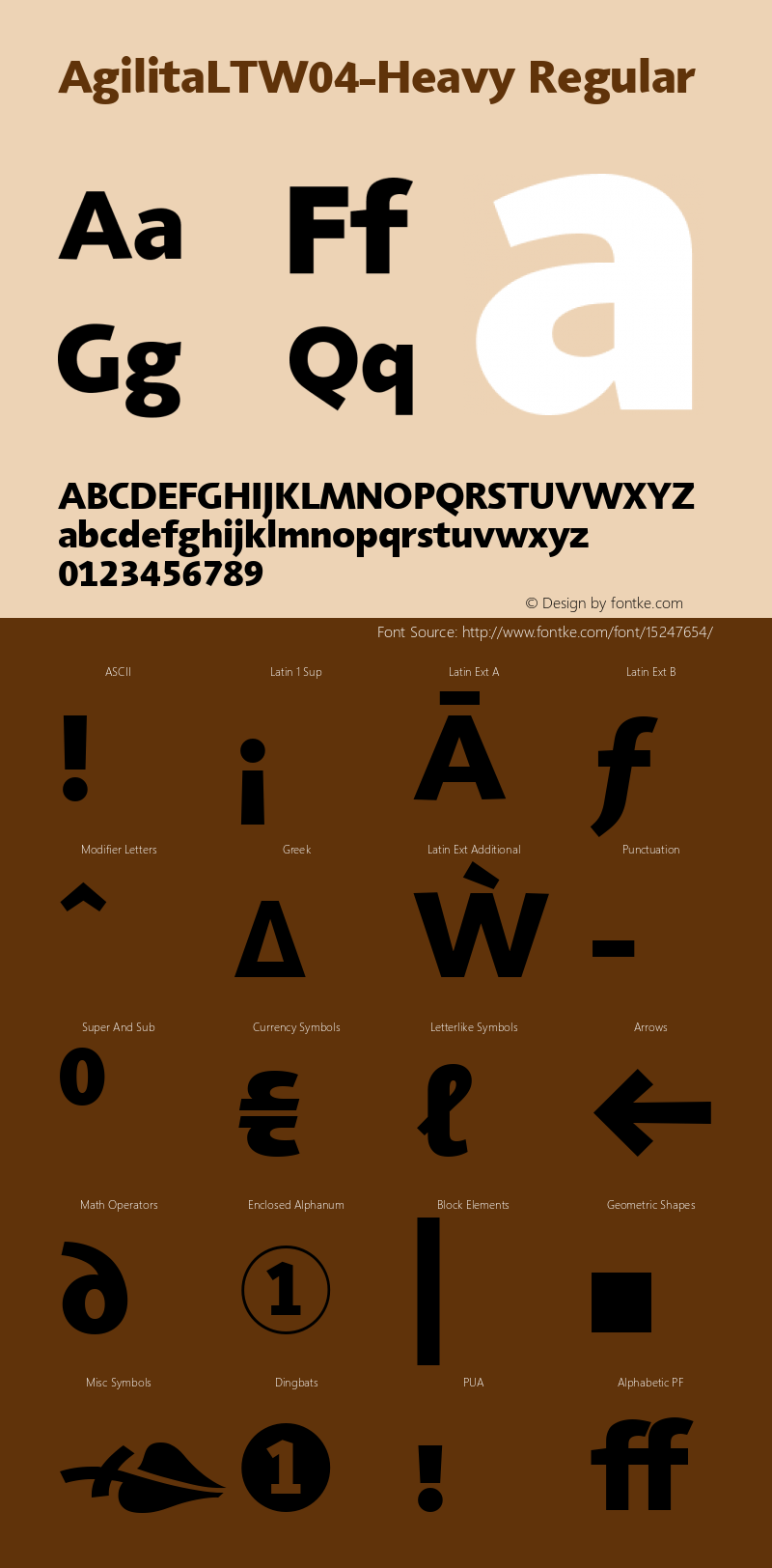 AgilitaLTW04-Heavy Regular Version 1.10 Font Sample