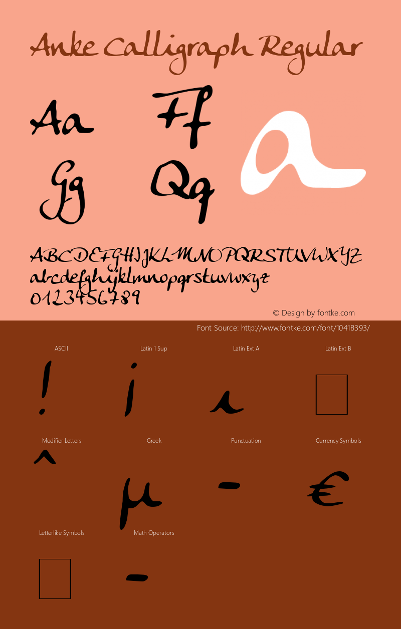 Anke Calligraph Regular 1.55 FG Font Sample