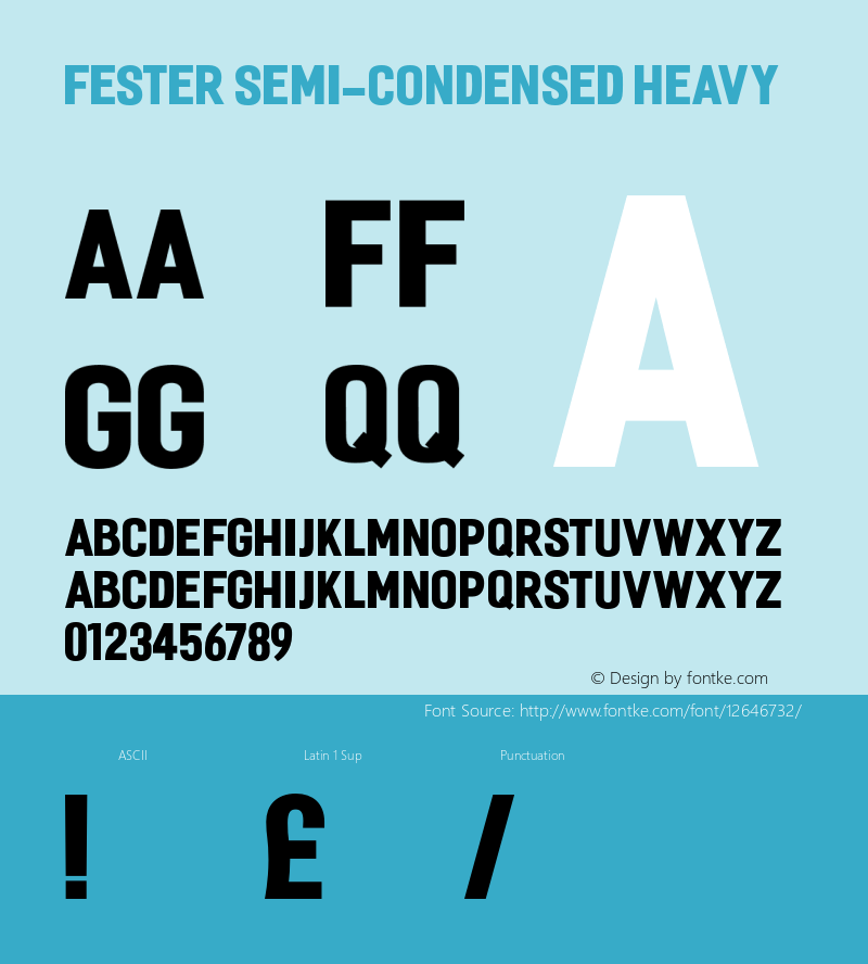 Fester Semi-condensed Heavy 1.000 Font Sample