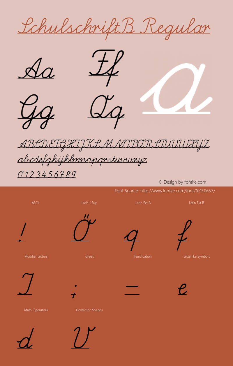 SchulschriftB Regular Version 001.000 Font Sample