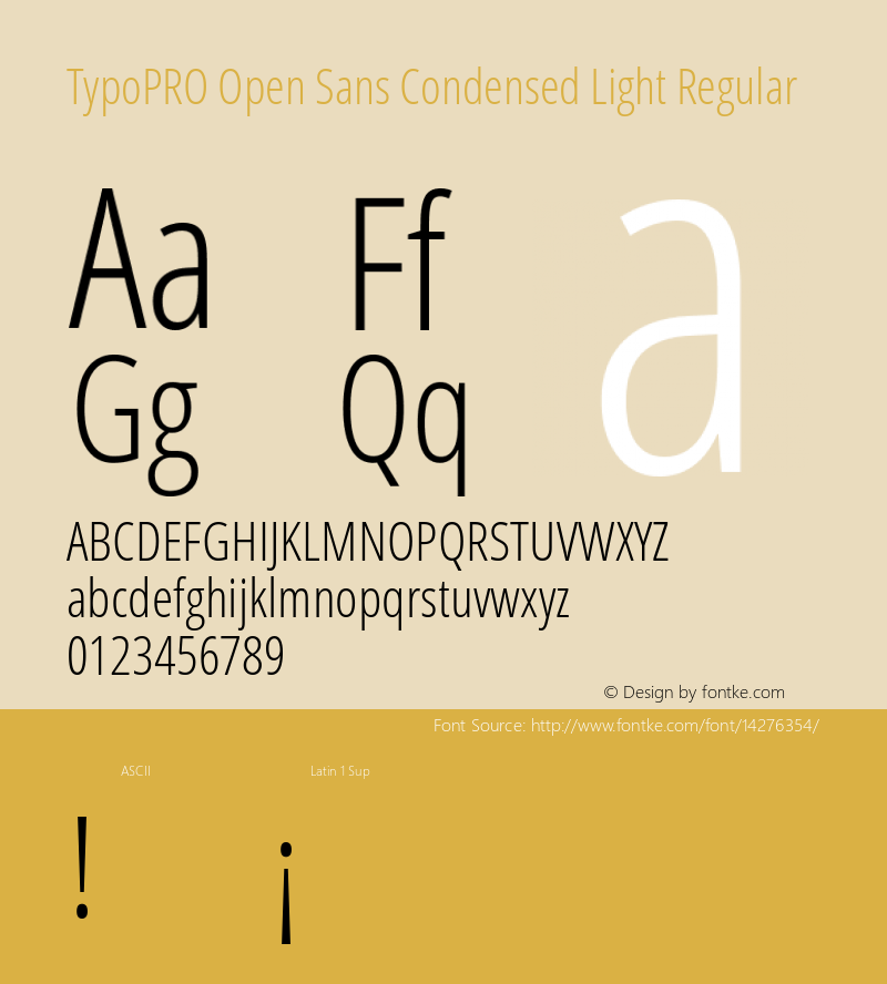 TypoPRO Open Sans Condensed Light Regular Version 1.10 Font Sample