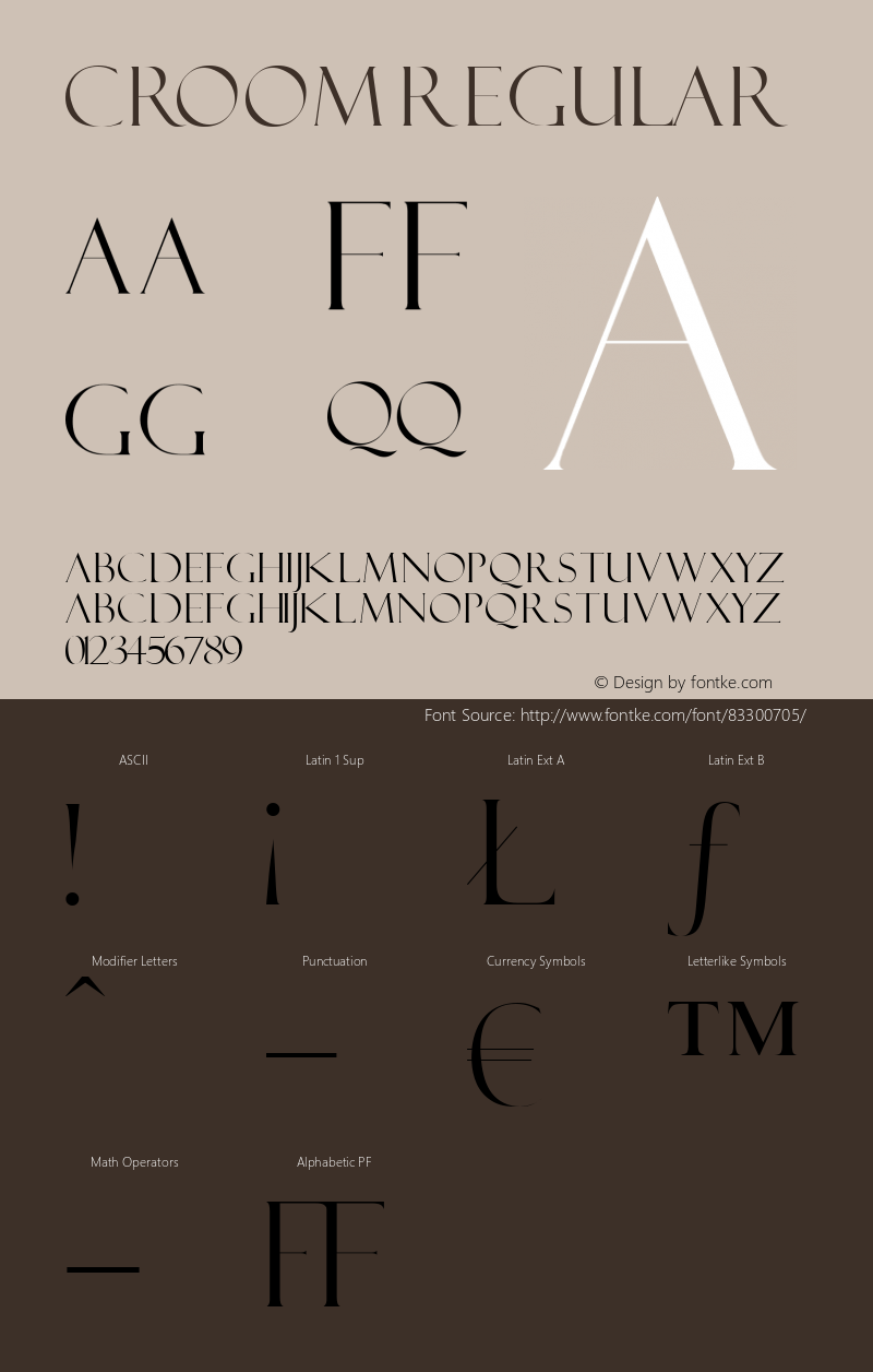 Croom Version 1.000 Font Sample