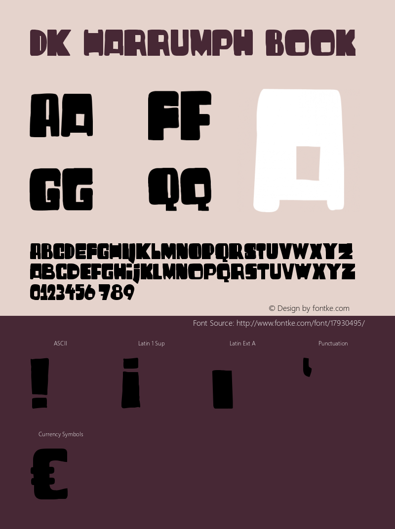 DK Harrumph Book Version 1.000 Font Sample