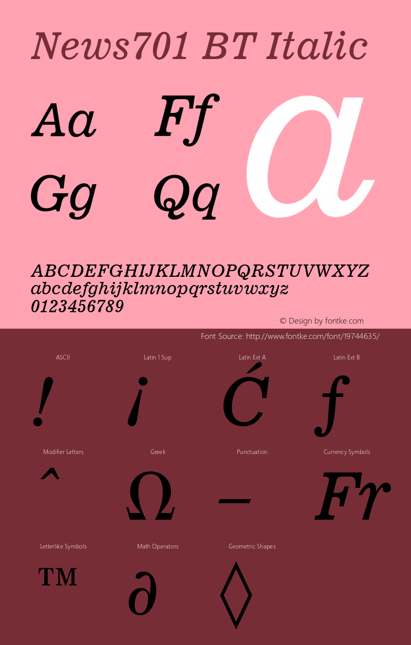 News 701 Italic BT mfgpctt-v1.58 Thursday, March 4, 1993 12:59:56 pm (EST) Font Sample