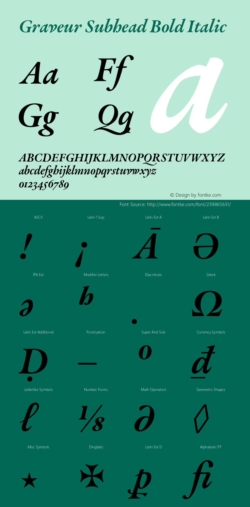 Graveur Subhead Bold Italic Version 1.005;FEAKit 1.0图片样张