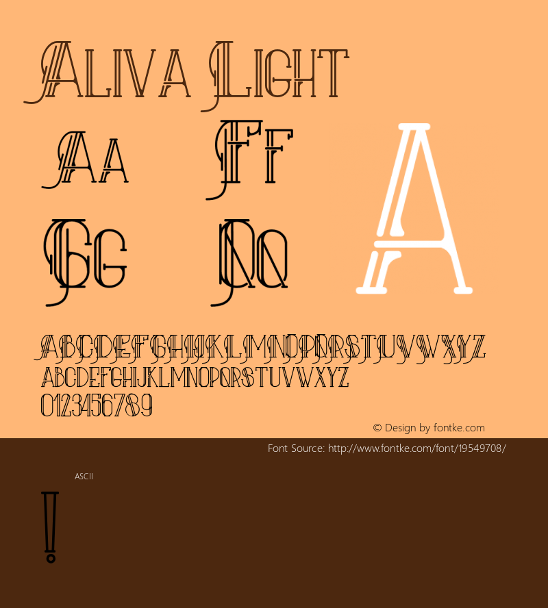 Aliva 1.000 Font Sample