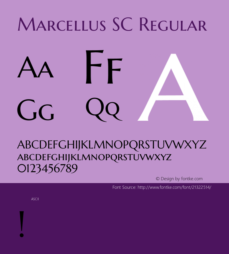 Marcellus SC Regular  Font Sample