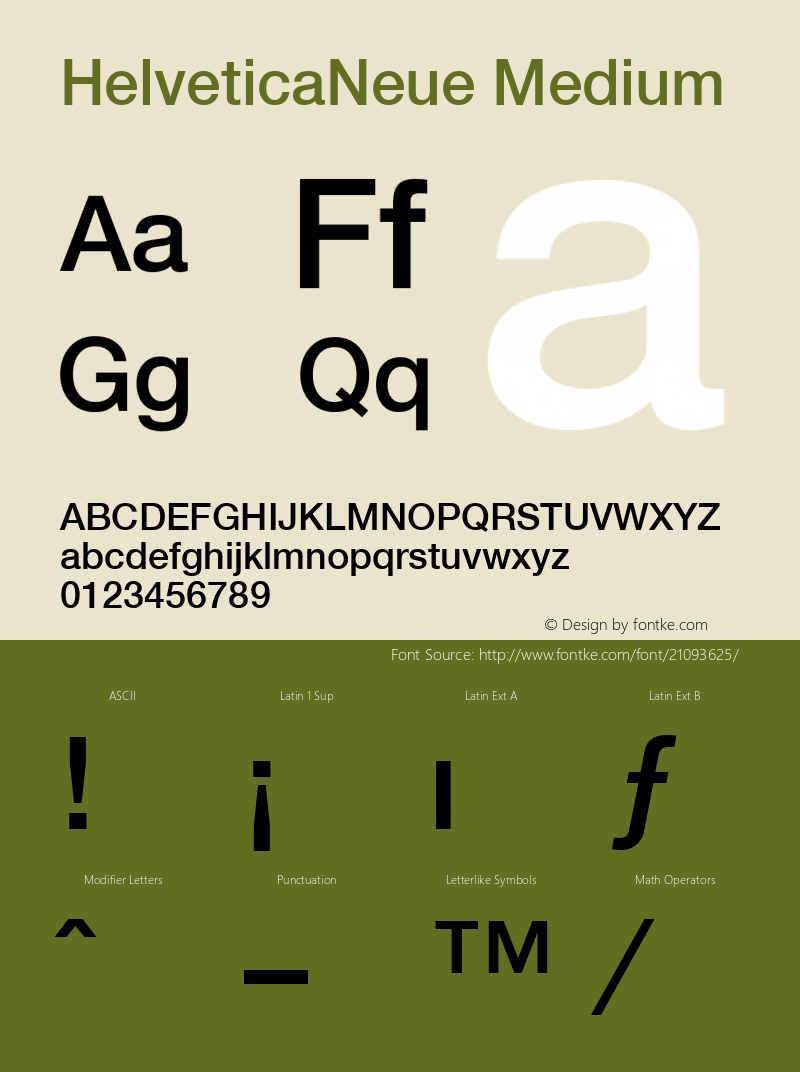 HelveticaNeue Medium Altsys Fontographer 4.0 2004.12.12 Font Sample