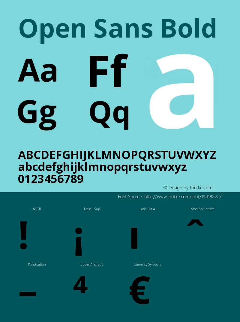 Open Sans Bold Version 1.10 Font Sample