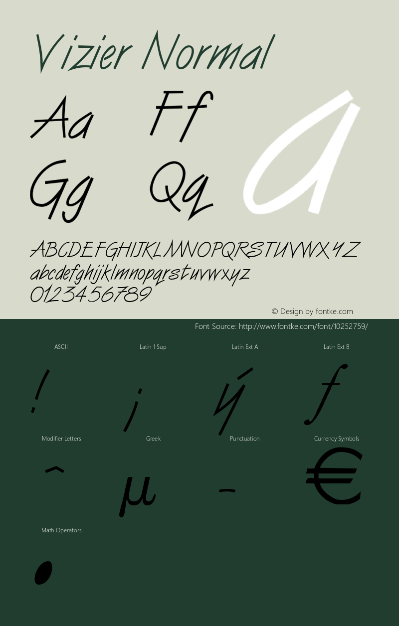 Vizier Normal Altsys Fontographer 4.1 11/2/95 Font Sample