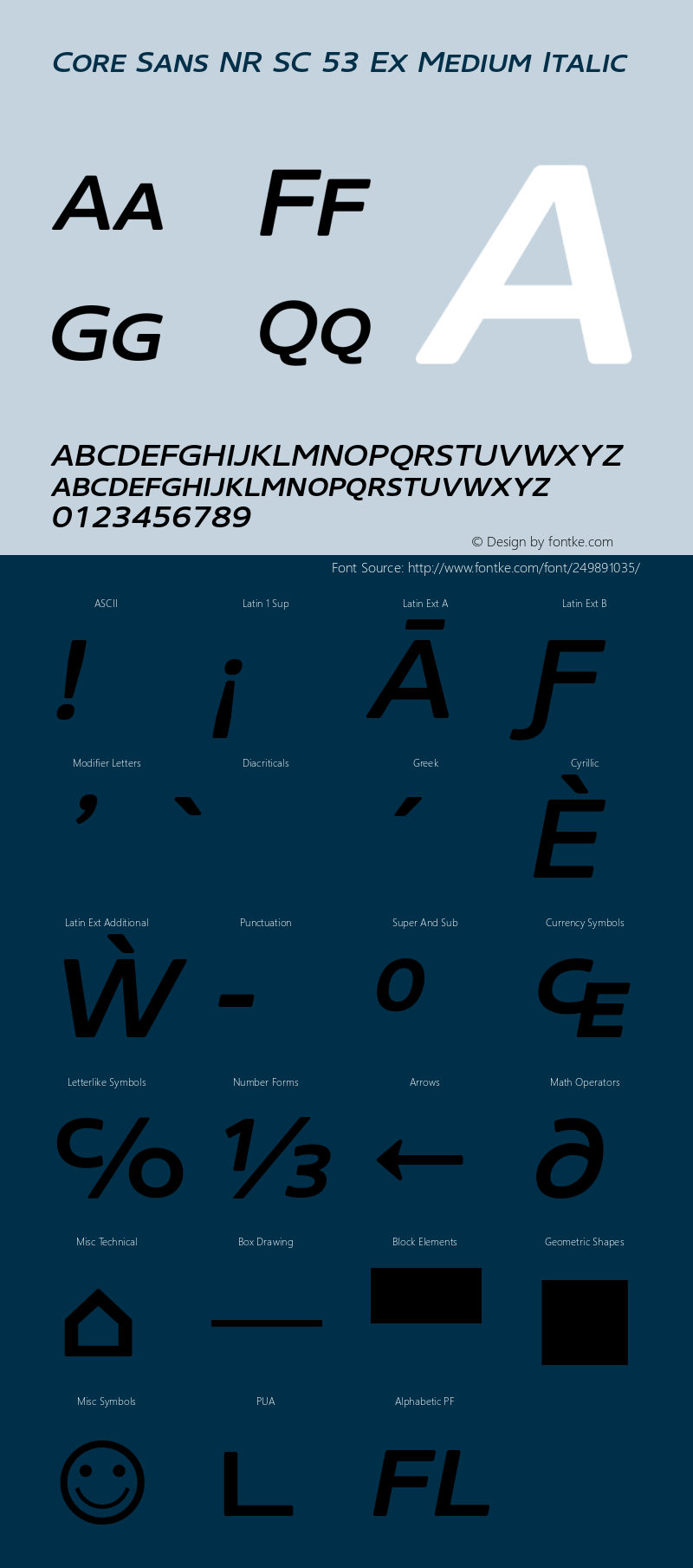 CoreSansNRSC53ExMedium-Italic Version 2.004图片样张