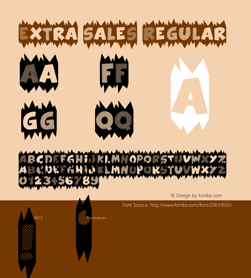 Extra Sales Version 1.00 April 19, 2013, initial release Font Sample