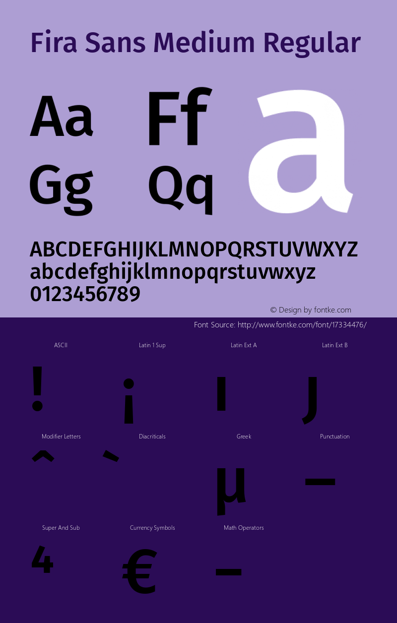 Fira Sans Medium Regular Version 4.106 Font Sample