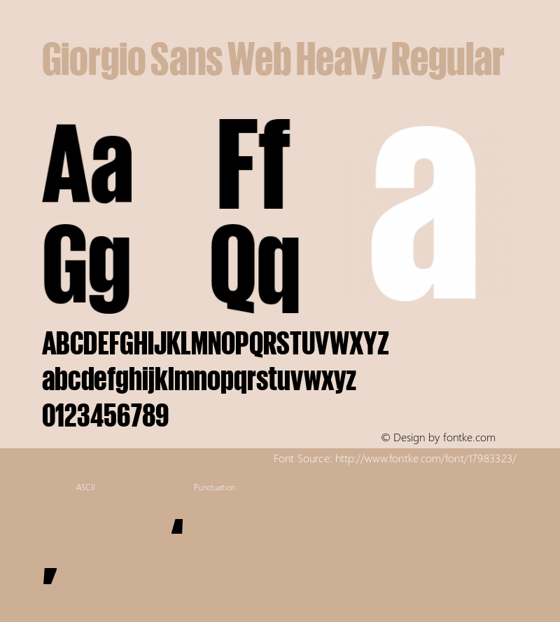 Giorgio Sans Web Heavy Regular Version 1.001 2012 Font Sample