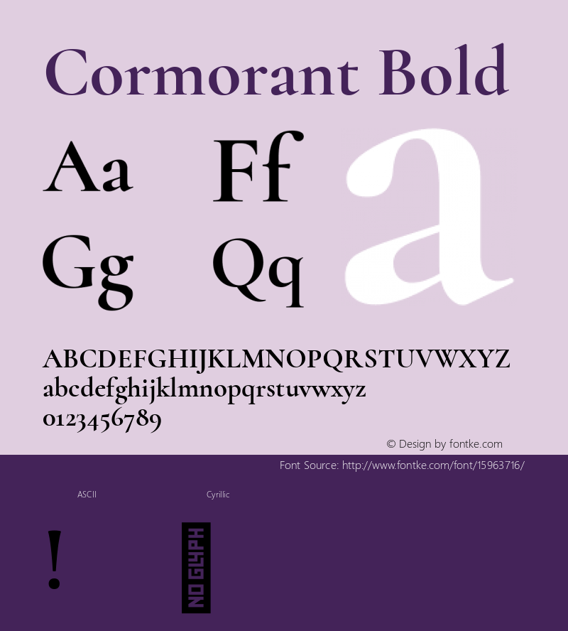 Cormorant Bold Version 1.000;PS 002.000;hotconv 1.0.88;makeotf.lib2.5.64775; ttfautohint (v1.4.1) Font Sample