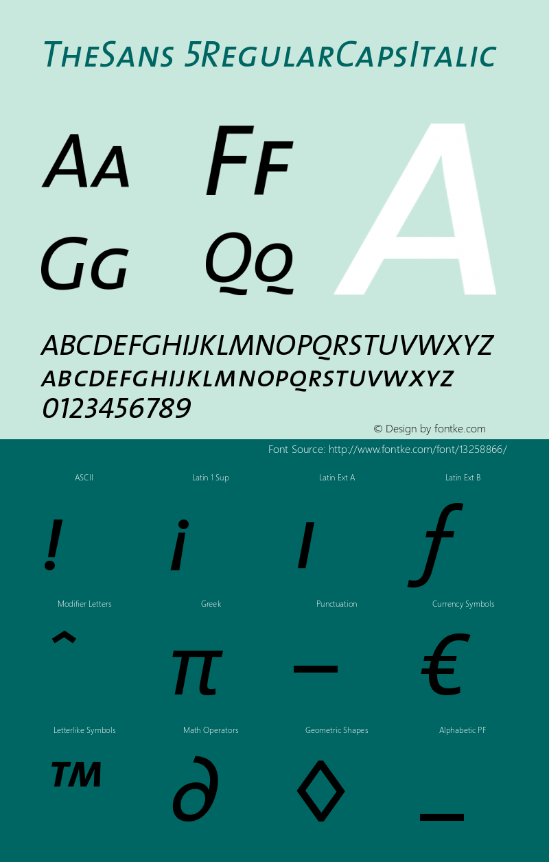 TheSans 5RegularCapsItalic Version 1.0 Font Sample