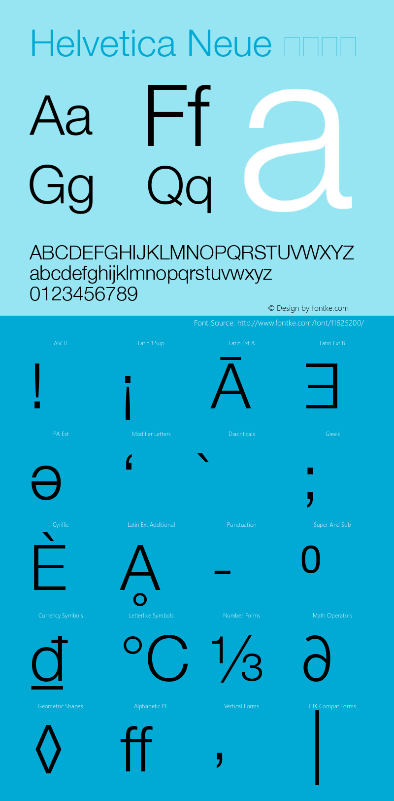 Helvetica Neue 超细斜体 8.0d1e1 Font Sample