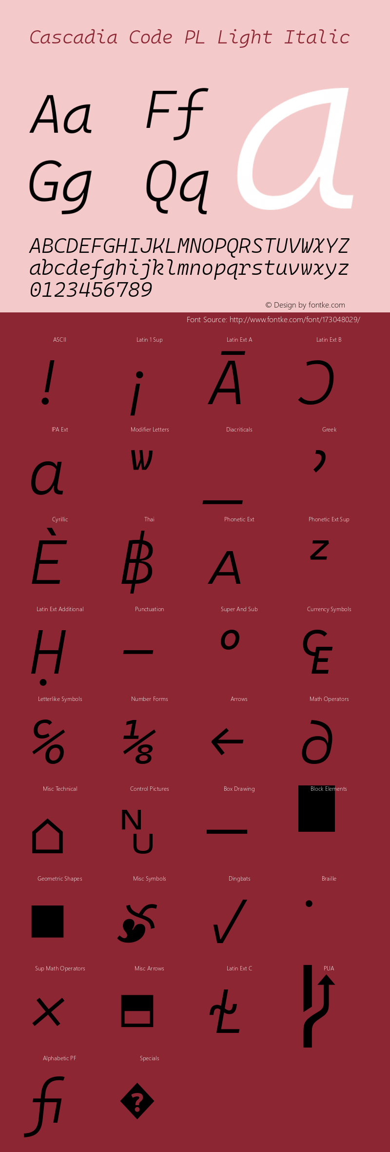 Cascadia Code PL Light Italic Version 2106.017图片样张