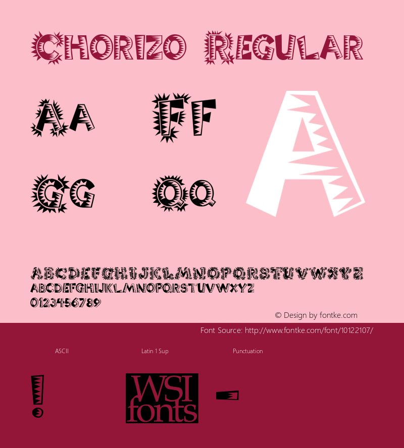 Chorizo Regular Macromedia Fontographer 4.1.5 5/17/98 Font Sample