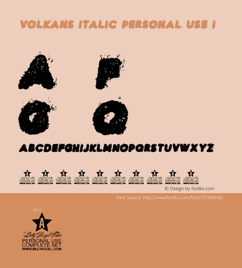 VOLKANSITALICPERSONALUSE-Ita Version 1.000图片样张