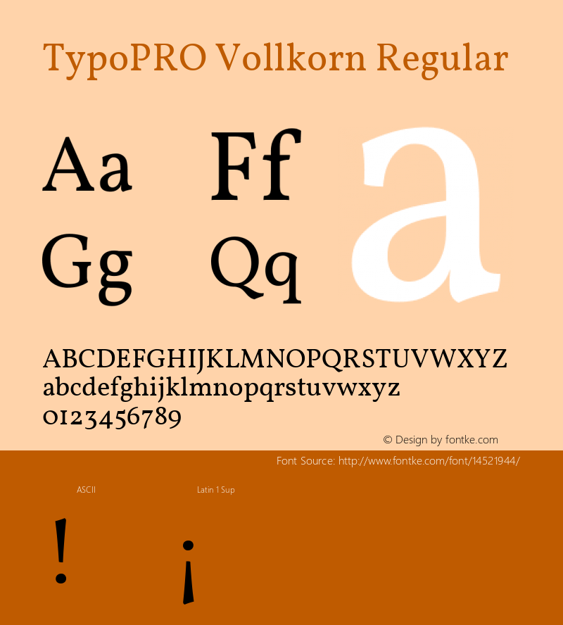 TypoPRO Vollkorn Regular Version 2.001 Font Sample