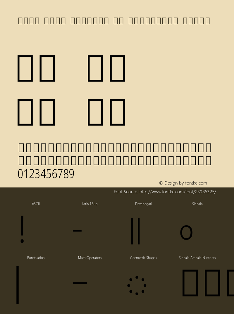 Noto Sans Sinhala UI Condensed Light Version 1.901 Font Sample