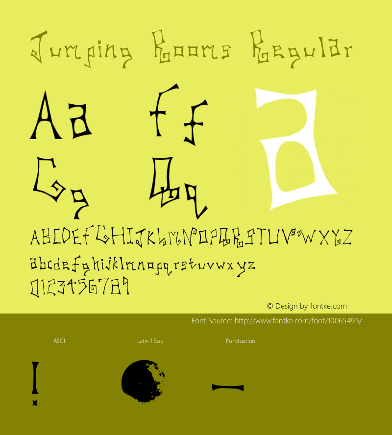 Jumping Rooms Regular Macromedia Fontographer 4.1 10/23/00 Font Sample
