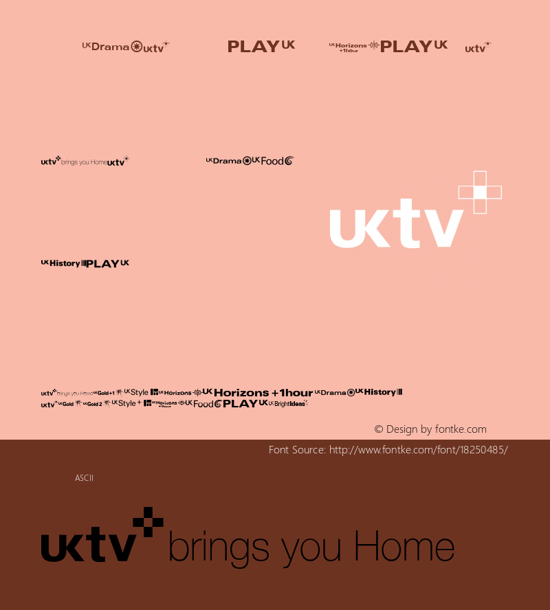 UKtv Family Logos Regular Version 1.0 Font Sample