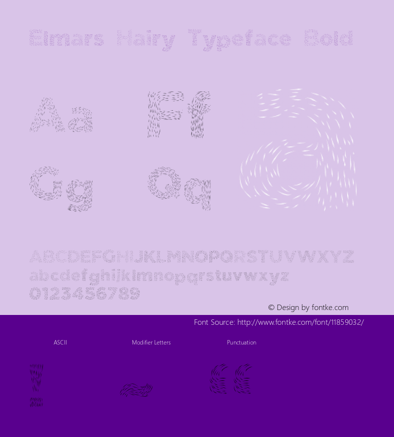 Elmars Hairy Typeface Bold Version 1.0 Font Sample