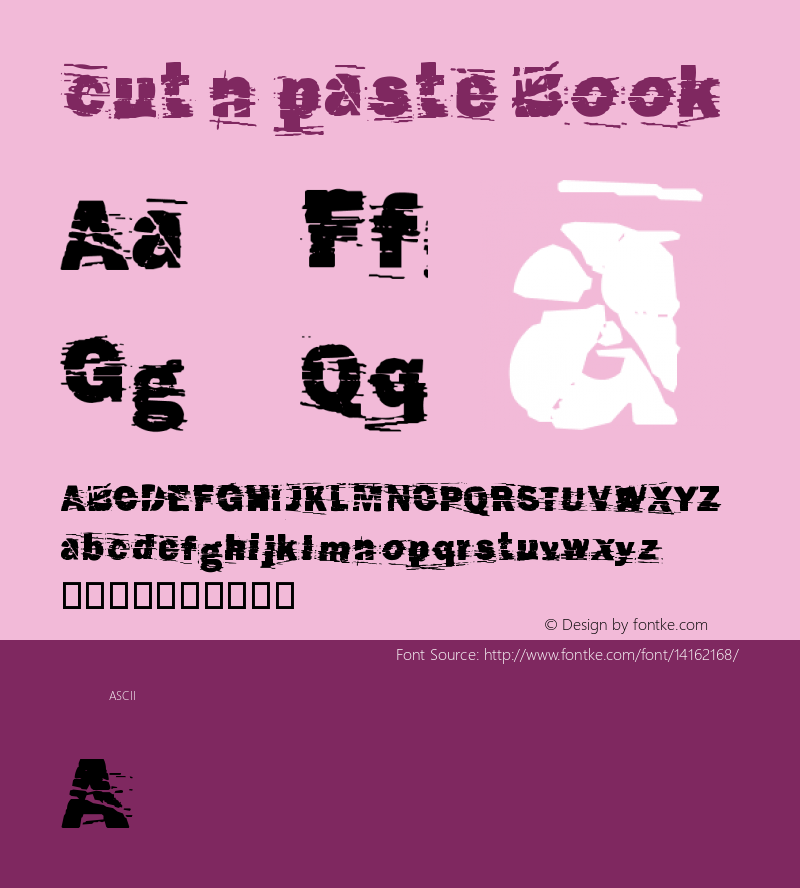 cut n paste Book Version 1.50 Font Sample