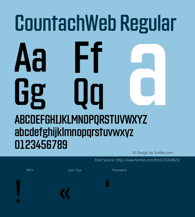 CountachWeb Regular Version 1.002;PS 1.2;hotconv 1.0.72;makeotf.lib2.5.5900; ttfautohint (v1.3.34-f4db) Font Sample